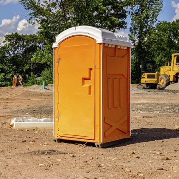 how often are the portable restrooms cleaned and serviced during a rental period in Castana IA